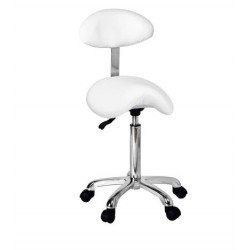 TABURETE ERGONÓMICO ORGANIC+ C/ RESPALDO BLANCO