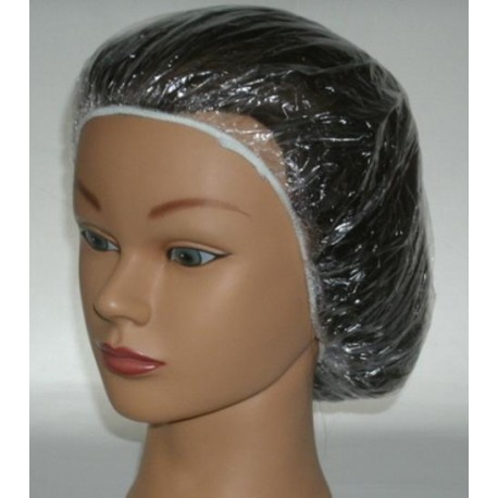 DUCHA GORRO DE PLASTICO CON ELÁSTICO Paq-100 unds