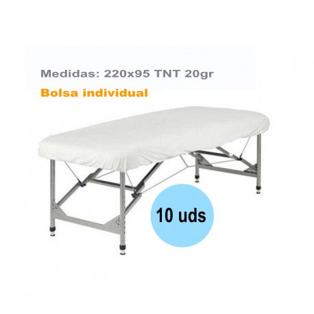 10 uds. SABANA AJUSTABLE 220X95 EN TNT de 20gr.