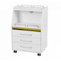 CARRITO BLANCO DE MADERA 3 CAJONES SPIN