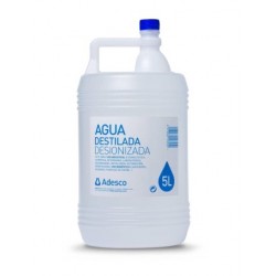 AGUA DESIONIZADA (DESTILADA) 5 litros.