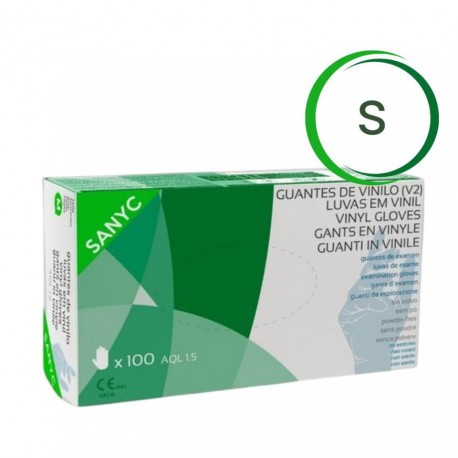 T/S GUANTES EN VINILO SIN POLVO SANYC 100u.