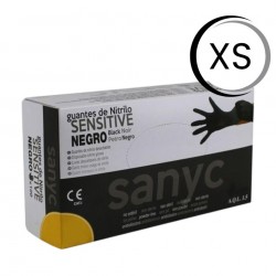 T/XS NEGRO GUANTES NITRILO SIN POLVO SENSITIVE 100
