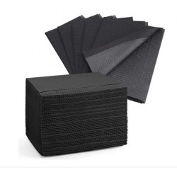 SERVILLETAS PAPEL/PLASTICO NEGRO 33X45 cm 500 ud