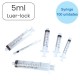 JERINGA 5 ML LUER LOCK 3 CUERPOS CAJA 100 UD.